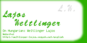 lajos weltlinger business card